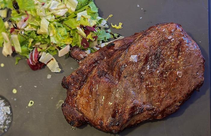 RIB-EYE STEAK ON GRILL